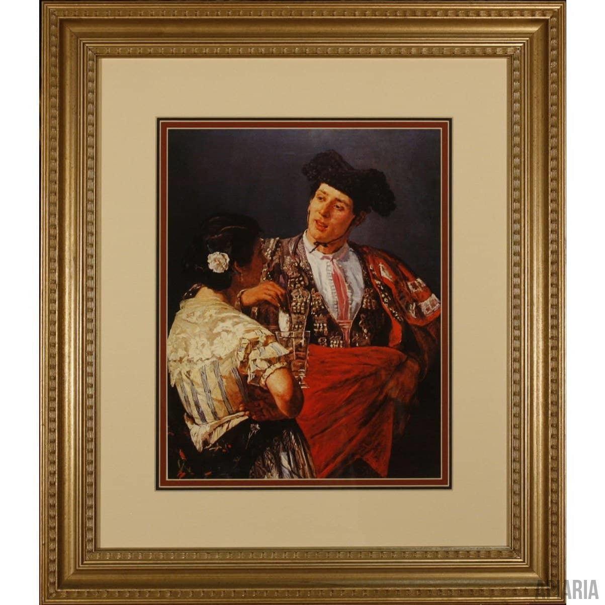Mary Cassatt "Torero & the Young Girl"-Framed Art-Apiaria