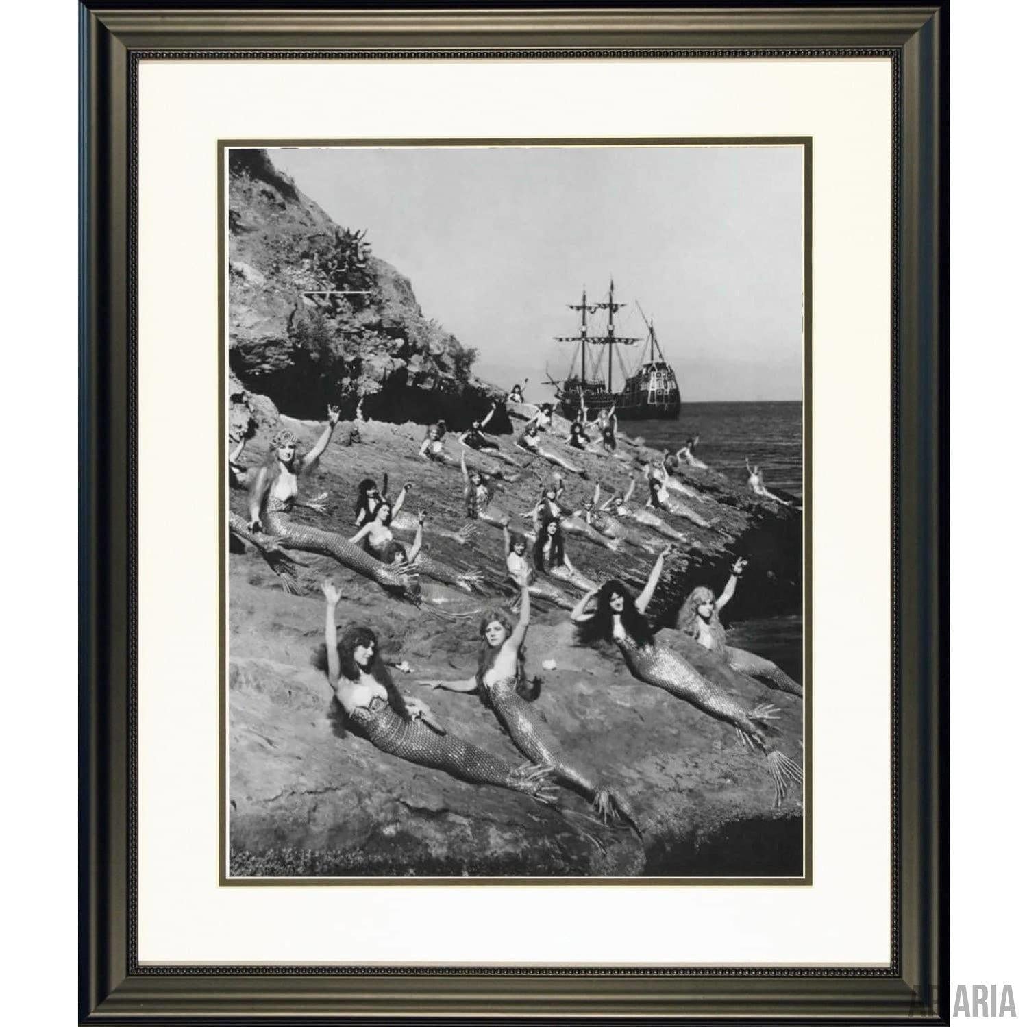 Mermaid Extras Wave For a Photo During The Filming of Peter Pan, 1924-Framed Item-Apiaria