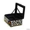 Out of Africa Jewelry Box by Mary Frances, Zebra Design in Glass Beads-Home Decor-Apiaria