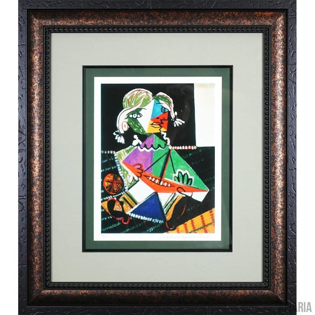 Pablo Picasso "Maya With Boat"-Framed Art-Apiaria