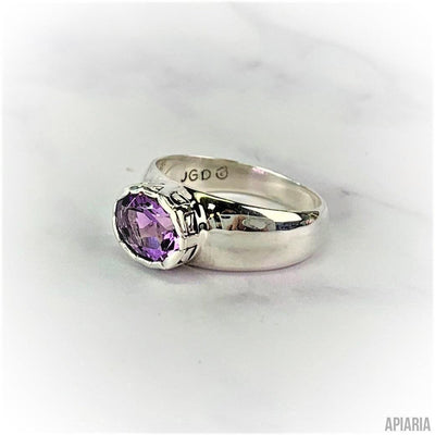 Purple Amethyst & Sterling Silver Ring-Jewelry-Apiaria