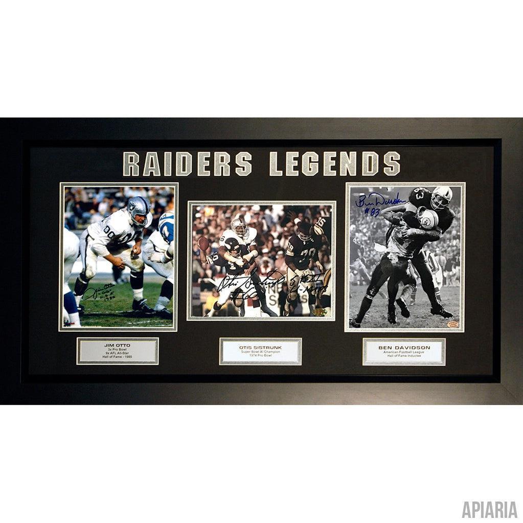 Raiders Legends: Autographed by Jim Otto, Otis Sistrunk & Ben Davidson (1940-2012)-Framed Item-Apiaria