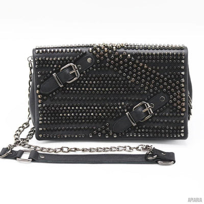 Rebel Yell Handbag by Mary Frances, Hand studded leather-Handbag-Apiaria