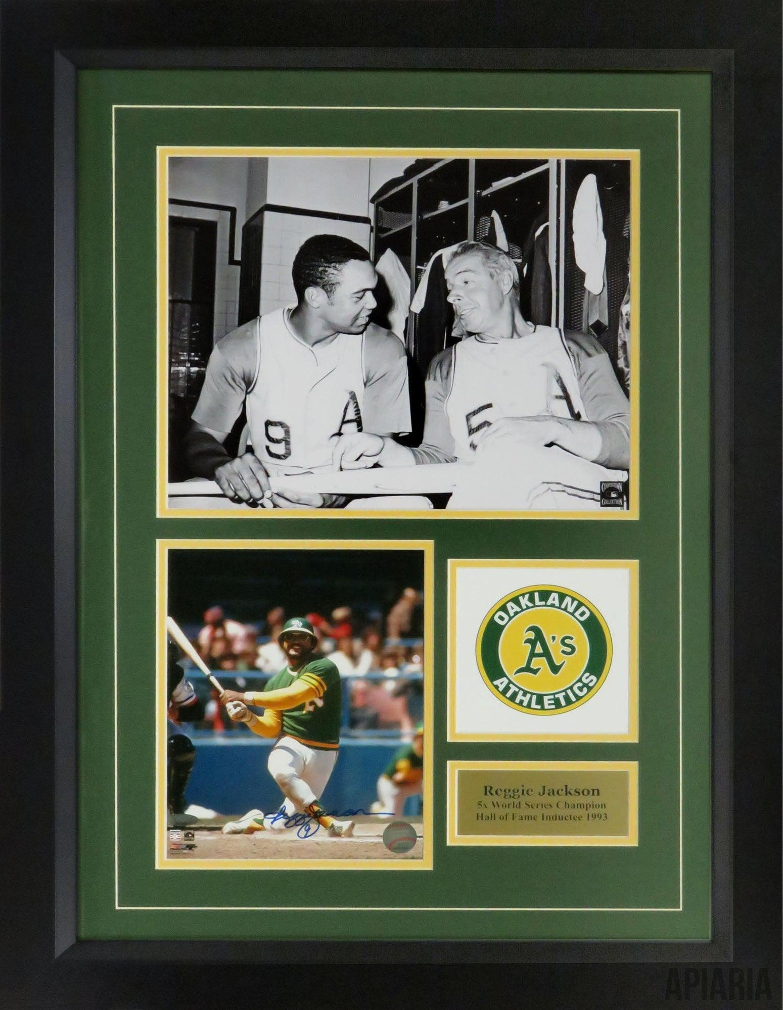 Reggie Jackson Autographed Photo, with Joe DiMaggio-Framed Item-Apiaria