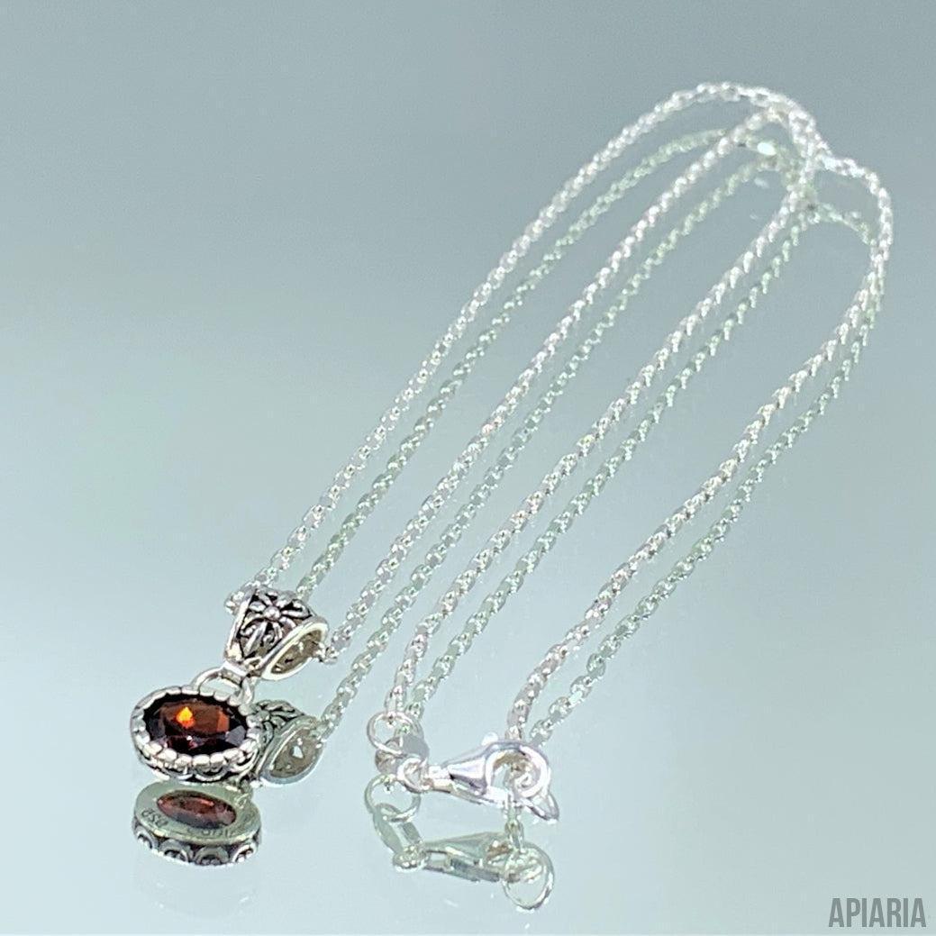 Simply Elegant Garnet Necklace-Jewelry-Apiaria