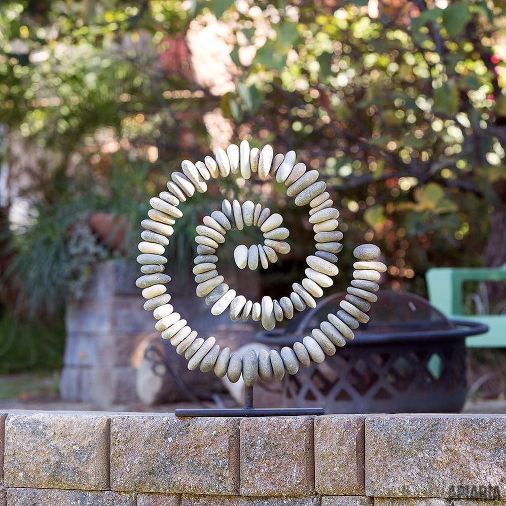 Stone Spiral on Stand-Sculpture-Apiaria