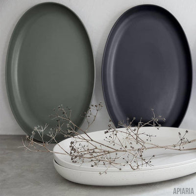 Stoneware Serving Platters, Handmade in Portugal by Casafina, Pacifica 16" Oval Serving Platter - 6 Colors-Dining-Apiaria