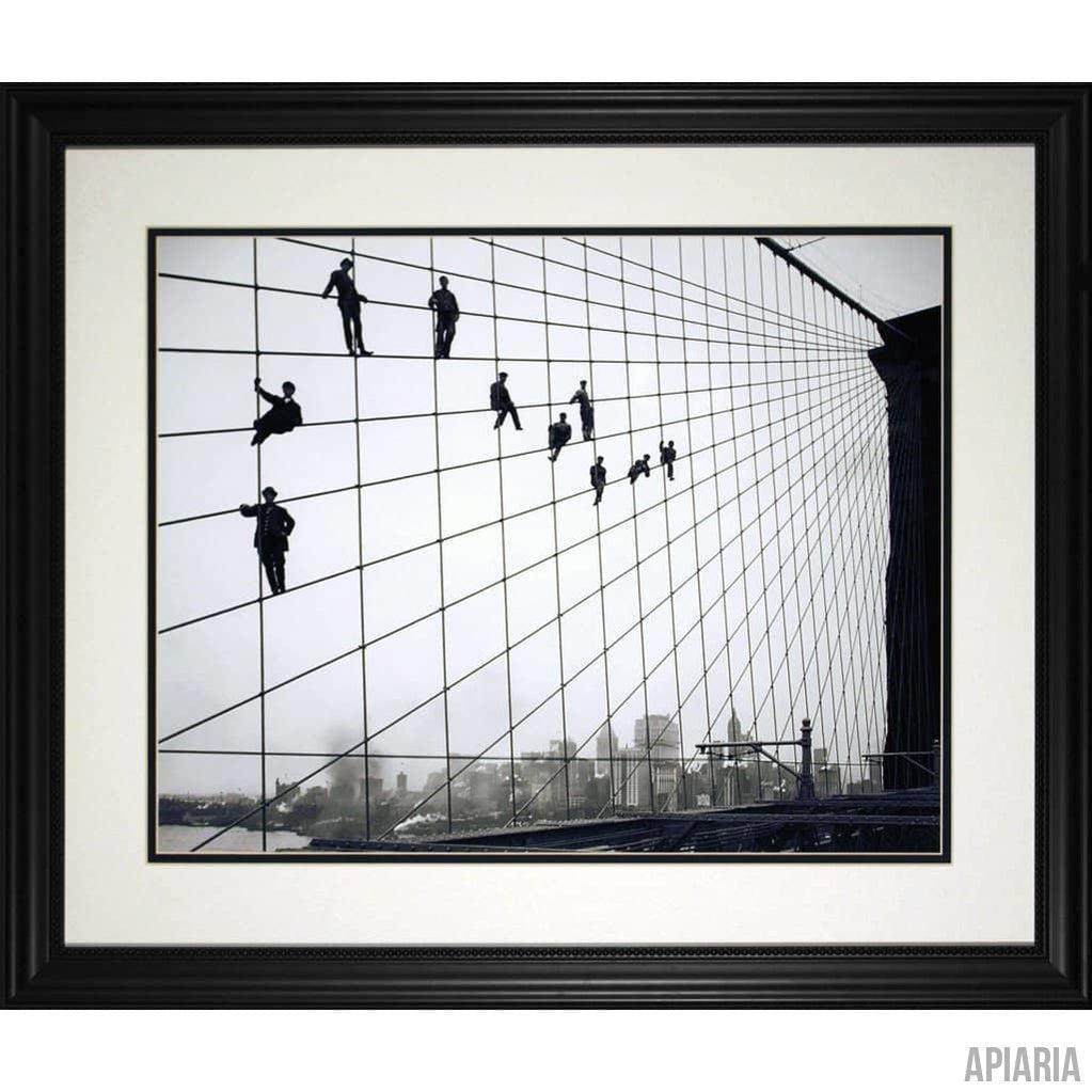 Suspended Painters on the Brooklyn Bridge, 1914-Framed Item-Apiaria