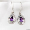 Teardrop Purple Amethyst and Filigree Earrings-Jewelry-Apiaria