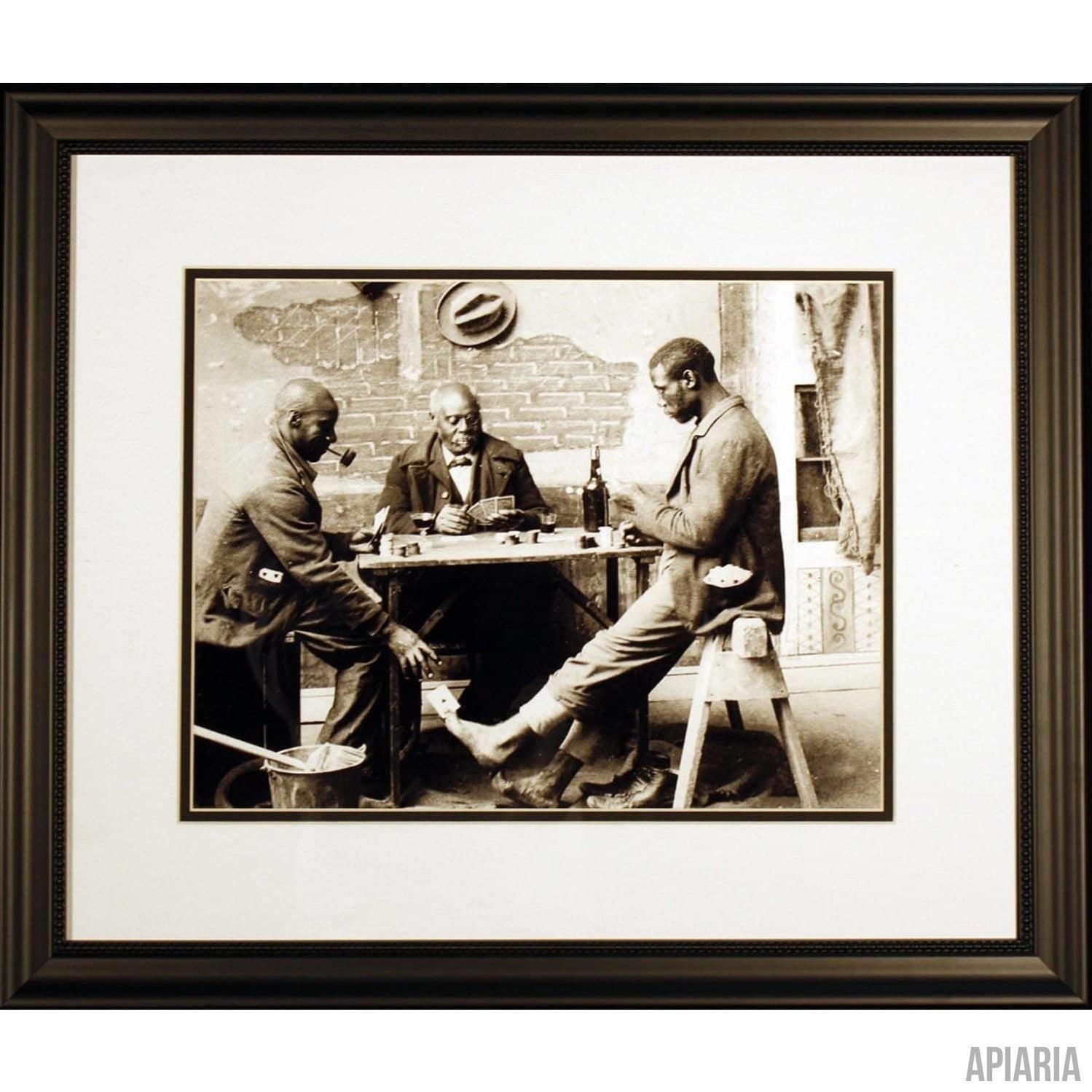 The Cheaters c.1902, vintage photo, Poker, African American, Black History-Framed Item-Apiaria
