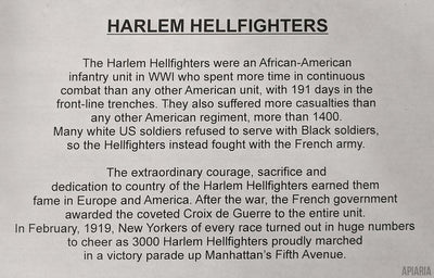 The Harlem Hellfighters, returning home from the battlefield, WWI-Apiaria