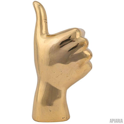 Thumbs Up Brass Sculpture, tabletop art-Sculpture-Apiaria