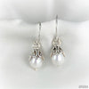White Pearl Earrings on Hooks-Jewelry-Apiaria