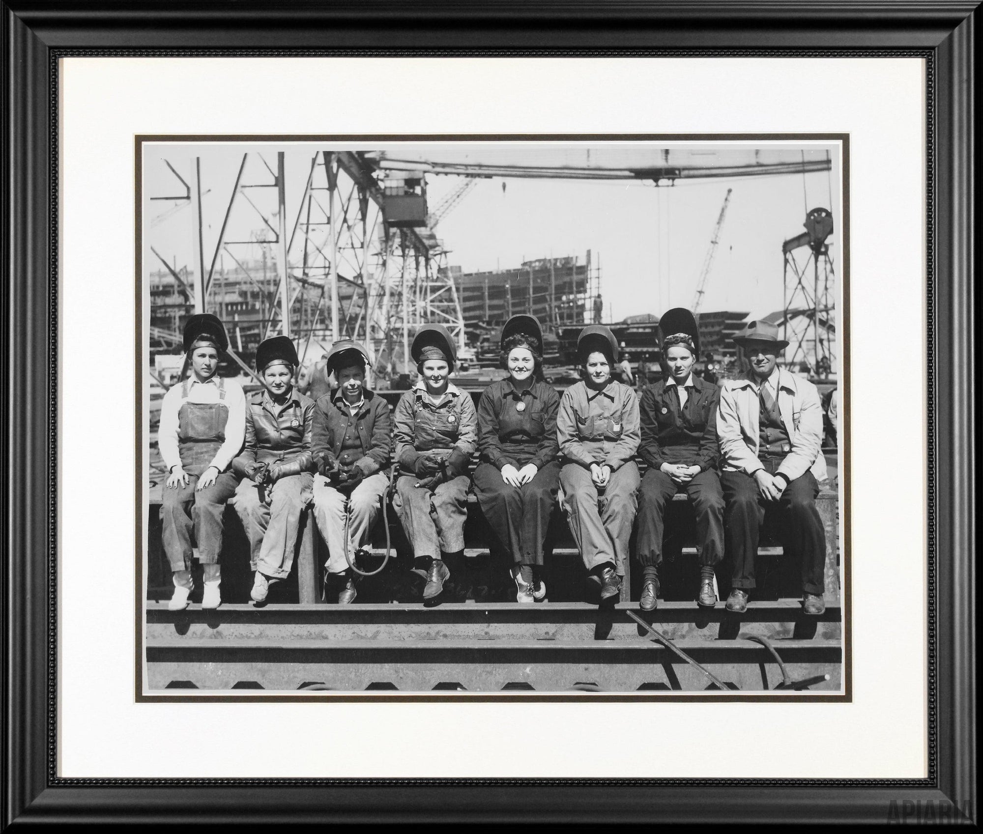 Women Welders - Rosie the Riveter Factory Workers, 1942-Framed Item-Apiaria