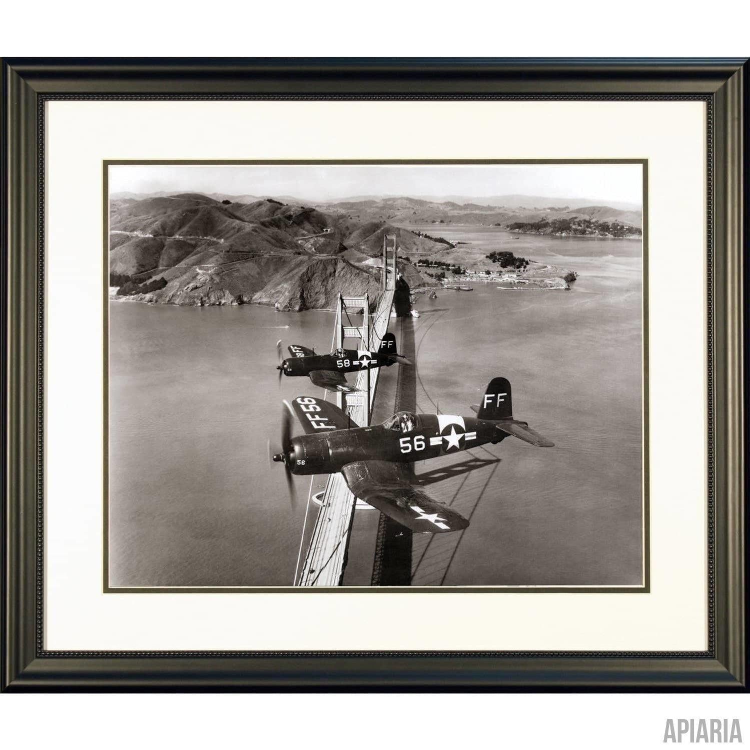 World War II Corsairs Over The Golden Gate Bridge-Framed Item-Apiaria