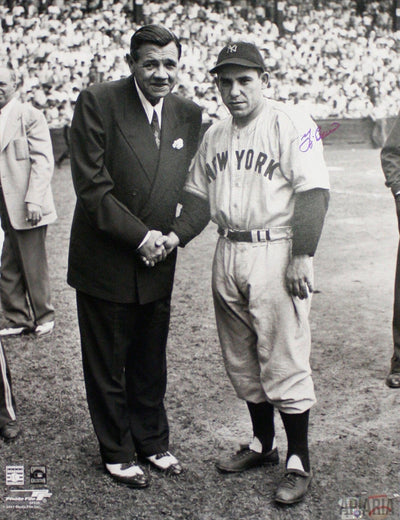 Yogi Berra Autographed Photo, With Babe Ruth-Framed Item-Apiaria